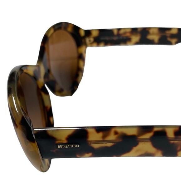 Vintage BENETTON Faux Tortoise Sunglasses Retro Old Money Y2K EUC main image 9